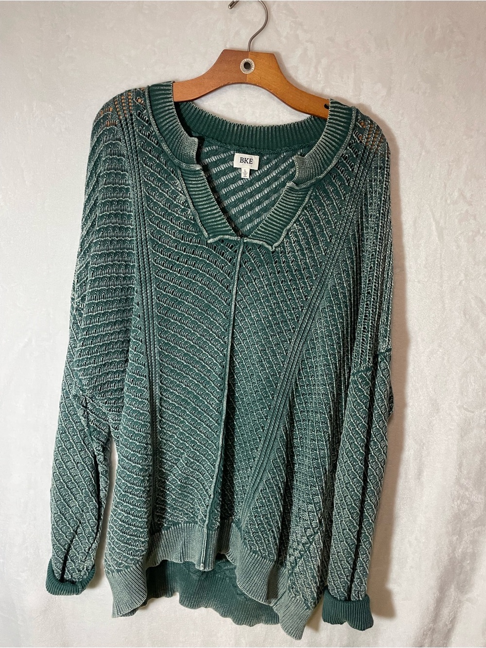 BKE Women's Teal Knit Scoop Neck Pullover Sweater